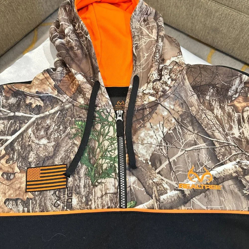 New Realtree Black w/Camo 1/4 Zip Pullover Fleece Hoodie Size M (NWOT) - Picture 8 of 12